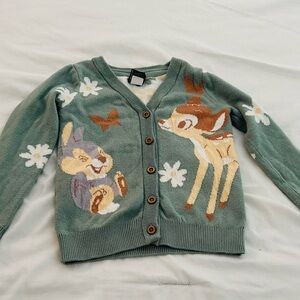 Disney Green Cardigan with Bambi and Thumper Design